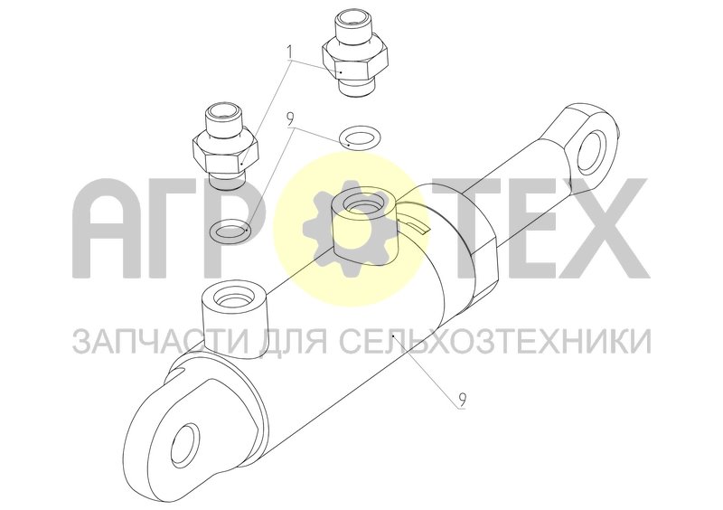 Гидроцилиндр (РСМ-10Б.09.59.010) (№1 на схеме)